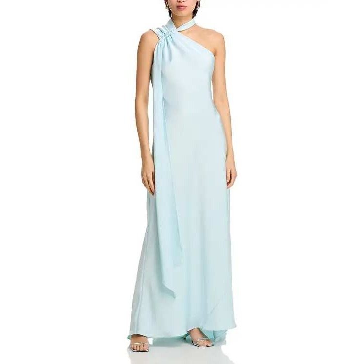 Aqua Long Scarf Bias Cut Gown Size 12